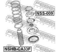 Protector del amortiguador neumático Eje delantero NSHB-CA33F FEBEST para NISSAN