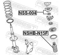Protector del amortiguador neumático Eje delantero NSHB-N15F FEBEST para NISSAN