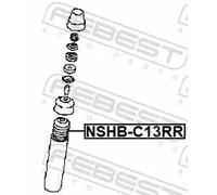 Protector del amortiguador neumático Eje trasero NSHB-C13RR FEBEST para NISSAN