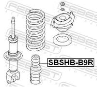 Protector del amortiguador neumático Eje trasero SBSHB-B9R FEBEST para SUBARU