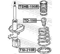 Protector del amortiguador neumático Eje trasero TSHB-190R FEBEST para TOYOTA