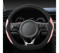 Protector Deportivo De Cuero De Vaca para Volante De Coche, Gamuza, para Kia K2 K3 K4 K5 K3S KX1 KX3 KX5 KX7 para Rio para Soul Banda elástica(Pink D Shape)