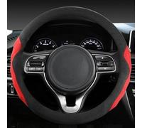 Protector Deportivo De Cuero De Vaca para Volante De Coche, Gamuza, para Kia K2 K3 K4 K5 K3S KX1 KX3 KX5 KX7 para Rio para Soul Banda elástica(Red O Shape)