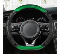 Protector Deportivo De Cuero Y Fibra De Carbono para Volante De Coche, para Kia para Rio 2 3 4 K2 K3 K4 K5 K3S KX1 KX3 KX5 KX7 para Rio para Soul Banda elástica(Green D Shape)