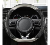 Protector Deportivo De Cuero Y Fibra De Carbono para Volante De Coche, para Kia para Rio 2 3 4 K2 K3 K4 K5 K3S KX1 KX3 KX5 KX7 para Rio para Soul Banda elástica(Titanium D Shape)