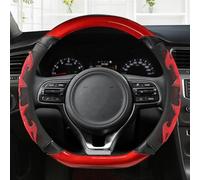 Protector Deportivo De Cuero Y Fibra De Carbono para Volante De Coche, para Kia para Rio 2 3 4 K2 K3 K4 K5 K3S KX1 KX3 KX5 KX7 para Rio para Soul Banda elástica(Red D Shape)