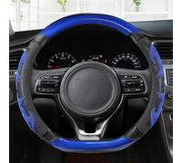 Protector Deportivo De Cuero Y Fibra De Carbono para Volante De Coche, para Kia para Rio 2 3 4 K2 K3 K4 K5 K3S KX1 KX3 KX5 KX7 para Rio para Soul Banda elástica(Blue D Shape)
