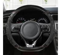 Protector Deportivo De Cuero Y Fibra De Carbono para Volante De Coche, para Kia para Rio 2 3 4 K2 K3 K4 K5 K3S KX1 KX3 KX5 KX7 para Rio para Soul Banda elástica(Black D Shape)