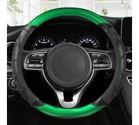 Protector Deportivo De Cuero Y Fibra De Carbono para Volante De Coche, para Kia para Rio 2 3 4 K2 K3 K4 K5 K3S KX1 KX3 KX5 KX7 para Rio para Soul Banda elástica(Green O Shape)