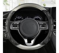 Protector Deportivo De Cuero Y Fibra De Carbono para Volante De Coche, para Kia para Rio 2 3 4 K2 K3 K4 K5 K3S KX1 KX3 KX5 KX7 para Rio para Soul Banda elástica(Titanium O Shape)