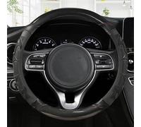 Protector Deportivo De Cuero Y Fibra De Carbono para Volante De Coche, para Kia para Rio 2 3 4 K2 K3 K4 K5 K3S KX1 KX3 KX5 KX7 para Rio para Soul Banda elástica(Black O Shape)