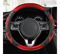 Protector Deportivo De Cuero Y Fibra De Carbono para Volante De Coche, para Kia para Rio 2 3 4 K2 K3 K4 K5 K3S KX1 KX3 KX5 KX7 para Rio para Soul Banda elástica(Red O Shape)