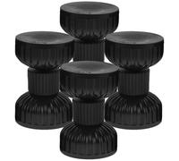 Protector Detrás del Marco Cama, 4 Piezas, Plástico Negro | Ajuste 4, 2-4, 8cm, Estabilización del Cabecero, Instalación Fácil, para Varios Tipos de Cabecera