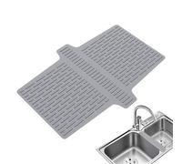 Protector divisor de fregadero - Sillín para fregadero de cocina | Almohadilla dividida sin olor para grifo de gabinete, drenaje de cristalería, platos, organización de mostrador de secado, alfombrill