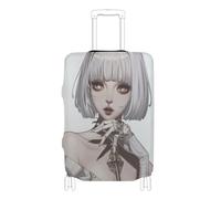 Protector elástico grande para equipaje, resistente a los arañazos, para maleta, protector de equipaje elástico para equipaje de 45,7 a 81,3 cm, monja de pelo corto y blanco, L 26-28 in