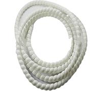 Protector en Espiral, Manguito Protector de Cable for tubería 2 Metros (8 mm, 10, 12, 14 y 16 mm), ignífugo, for enrollar Cables(White,10mm Inside Diameter)