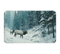 Protector Escritorio Alces En Silencio Nevado Rectangular Lavable Accesorios Ordenador Portátil Gaming Tapete para Escritorio Hogar Ordenadores 25X30Cm