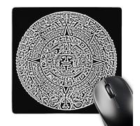Protector Escritorio Círculo De Piedra Solar del Calendario Azteca Negro Lavable Mouse Pad Duradera Alfombrilla Escritorio para Hogar Escritorio Ordenador Computadora 25X30Cm