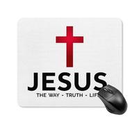 Protector Escritorio Jesús Camino Verdad Vida Cruz Roja Impermeable Accesorios Ordenador Duradera Gaming Tapete para Escritorio Ordenador Hogar Trabajo 25X30Cm