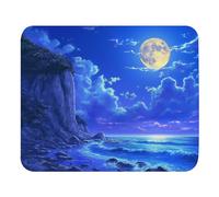 Protector Escritorio Luna En Lo Alto De Acantilados Junto Al Mar Naturaleza Rectangular Suave Accesorios Ordenador Portátil Gaming Tapete para Hogar Pc Computadora 25X30Cm