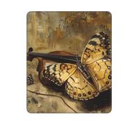 Protector Escritorio Mariposa Y Violonchelo Portátil Accesorios Ordenador Lavable Gaming Tapete para Juegos Hogar Pc 25X30Cm