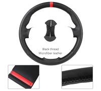 Protector Estilo OEM para Suzuki para Grand para Vitara 2007-2013 Protector Cuero Microfibra para Volante Coche Auto Cubierta(Negro Rojo,Cuero)