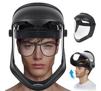 Protector Facial A Prueba de Viento Antivaho MáScara de ProteccióN Facial Casco de Motosierra MáScara Protectora de Cara Completa Ajustable Transpirable Abatible PC Protectores Faciales