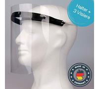 Protector facial de plástico. 1 soporte con 3 láminas de recambio. Máscara de protección facial con visera 2001-11