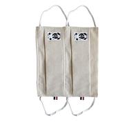 Protector facial de tejido lavable de algodón 100% con pasador Nasale, fabricado en Francia, nomes AFNOR, juego de dos piezas, con bolsa higiénica reutilizable Pop Art Panda (crudo ecológico, talla