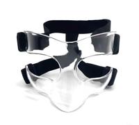 Protector facial deportivo ajustable para hombre y mujer, con material transparente y cómoda almohadilla de silicona para protección facial y nasal durante deportes (media cara)