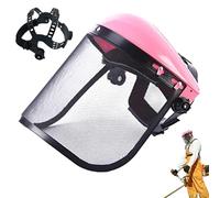 Protector facial para eliminar malas hierbas, malla de acero ajustable, protector facial completo con frente esponjosa, máscara de seguridad transpirable a prueba de salpicaduras para jardinería