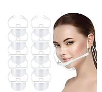 Protector facial transparente antivaho para saliva, chef, protector bucal, protector de boca, protector para alimentos, protector de boca de plástico para hotel, cocina, restaurante (10 unidades)