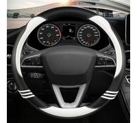 Protector Interior De Cuero Antideslizante para Volante Coche Accesorios para Asiento para Ibiza 6J 2022 para(White O Shape)