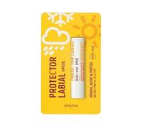 Protector Labial 4 gr. FPS 15 Deliplus. Manteca de Karité, Vitamina E, Aceite de Aguacate y Filtros Solares.