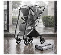 Protector Lluvia para Cosatto Yo 2024-2026 | Transparente Cochecito Funda Impermeable Cortaviento Doble Cremallera Larga Ventilación Lateral Accesorios