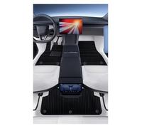 Protector Maletero Coche Para Tesla Para Model Y Para Juniper 2025 2026 Revestimientos Piso Doble Capa Con Alfombra Tapetes Cuero PU Totalmente Redondeados(White Dual Layer)