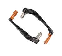 Protector Manetas Moto Protector de manillar motocicleta 7/8 ", protector palanca freno, embrague for Scooter ATV, mano for bicicleta montaña(A Carbon-Orange)