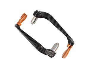 Protector Manetas Moto Protector de manillar motocicleta 7/8 ", protector palanca freno, embrague for Scooter ATV, mano for bicicleta montaña(A Carbon-Orange)