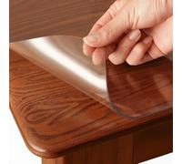 Protector Mesa Transparente, 90 x 160cm Mantel Hule PVC Transparente, Cubre Mesa Comedor Rectangular, Protector de Mesa Impermeable y Antimanchas, Antiarañazos, Fácil de Limpiar, Cortable a Medida
