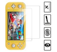 Protector ocular de cristal templado para Nintendo Switch Lite, protector de pantalla antiluz azul (paquete de 2), diseño ergonómico y mayor