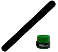 Protector Pala de Padel Transparente Rugoso Pack de Protectores + Overgrip Wilson Pro - Cinta Protectora Funda Pala de Padel Multigranulada Silicona Resistente (1 Negro + Over Verde Liso)