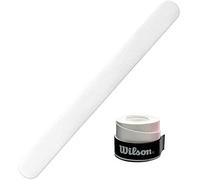 Protector Pala de Padel Transparente Rugoso Pack de Protectores + Overgrip Wilson Pro - Cinta Protectora Funda Pala de Padel Multigranulada Silicona Resistente (1 Trans + Over Blanco Liso)