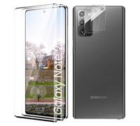 Protector Pantalla para Samsung Galaxy Note 20, Caso Amistoso, Sin Burbujas, Anti-Scratch, Sensible al Tacto, Ultra HD, 2 Pack Vidrio Templado y 2 Pack Protector de Lente de Cámara