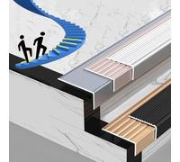 Protector para bordes de escaleras, Ancho multicolor de la tira de metal de la escalera que sospecha 70-100m m for el uso al aire libre interior(Black,W 100mm)