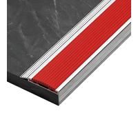 Protector para bordes de escaleras, Escalera de aluminio que sospecha 39,4 pulgadas de borde en forma de L multicolor(Red)