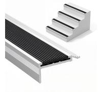 Protector para bordes de escaleras, Escalera de aluminio que sospecha tamaños múltiples del parte movible de goma de los 3.3ft(6x2.5cm/2.36x0.98in)