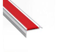 Protector para bordes de escaleras, La escalera de aluminio que sospecha el múltiplo rojo plateado del ajuste del borde clasifica el 100cm(5x2x100cm(1.97x0.79x39.4in))