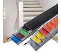 Protector para bordes de escaleras, Protector del borde de la escalera de la forma de L del Pvc que sospecha 33 pies de tamaños múltiples multicolores(Yellow,10x4cm/3.94x1.57in)