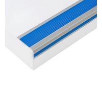 Protector para bordes de escaleras, Protector del borde de la escalera de la forma de L del Pvc que sospecha 33 pies de tamaños múltiples multicolores(Blue,10x4cm/3.94x1.57in)