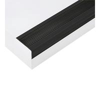 Protector para bordes de escaleras, Protector del borde de la escalera de la forma de L del Pvc que sospecha 33 pies de tamaños múltiples multicolores(Black,10x4cm/3.94x1.57in)